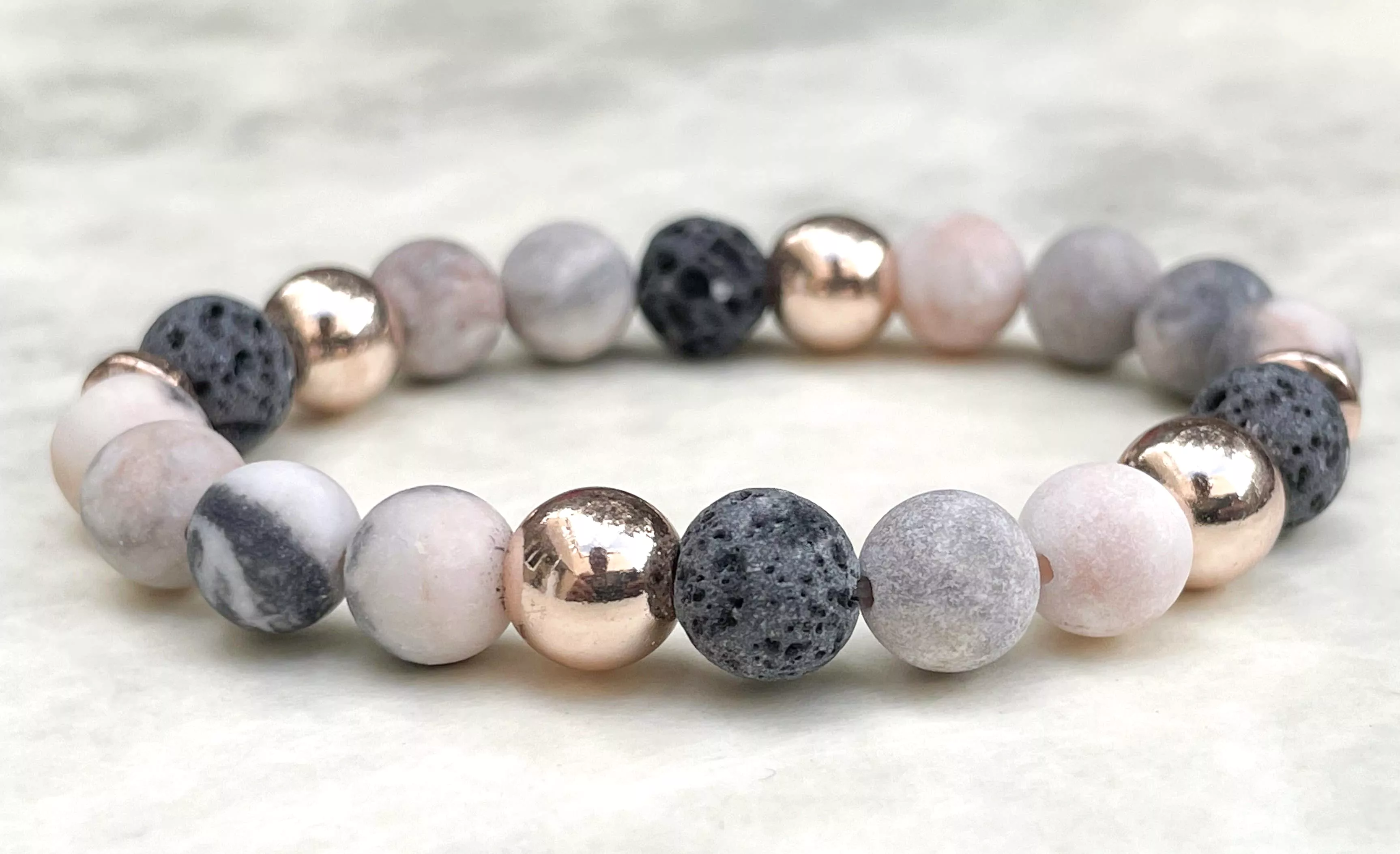 Pink Zebra Stone Bracelet