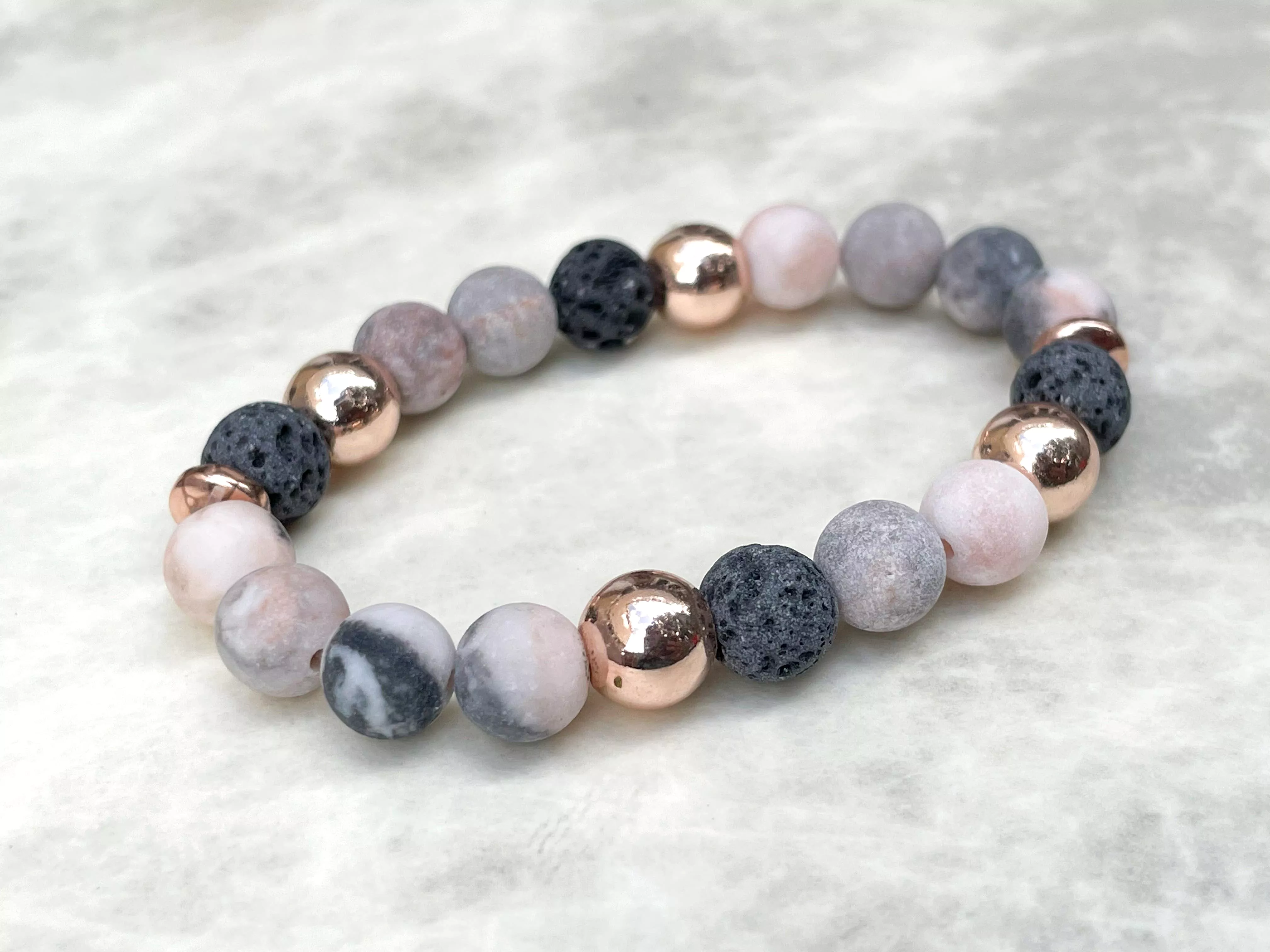 Pink Zebra Stone Bracelet