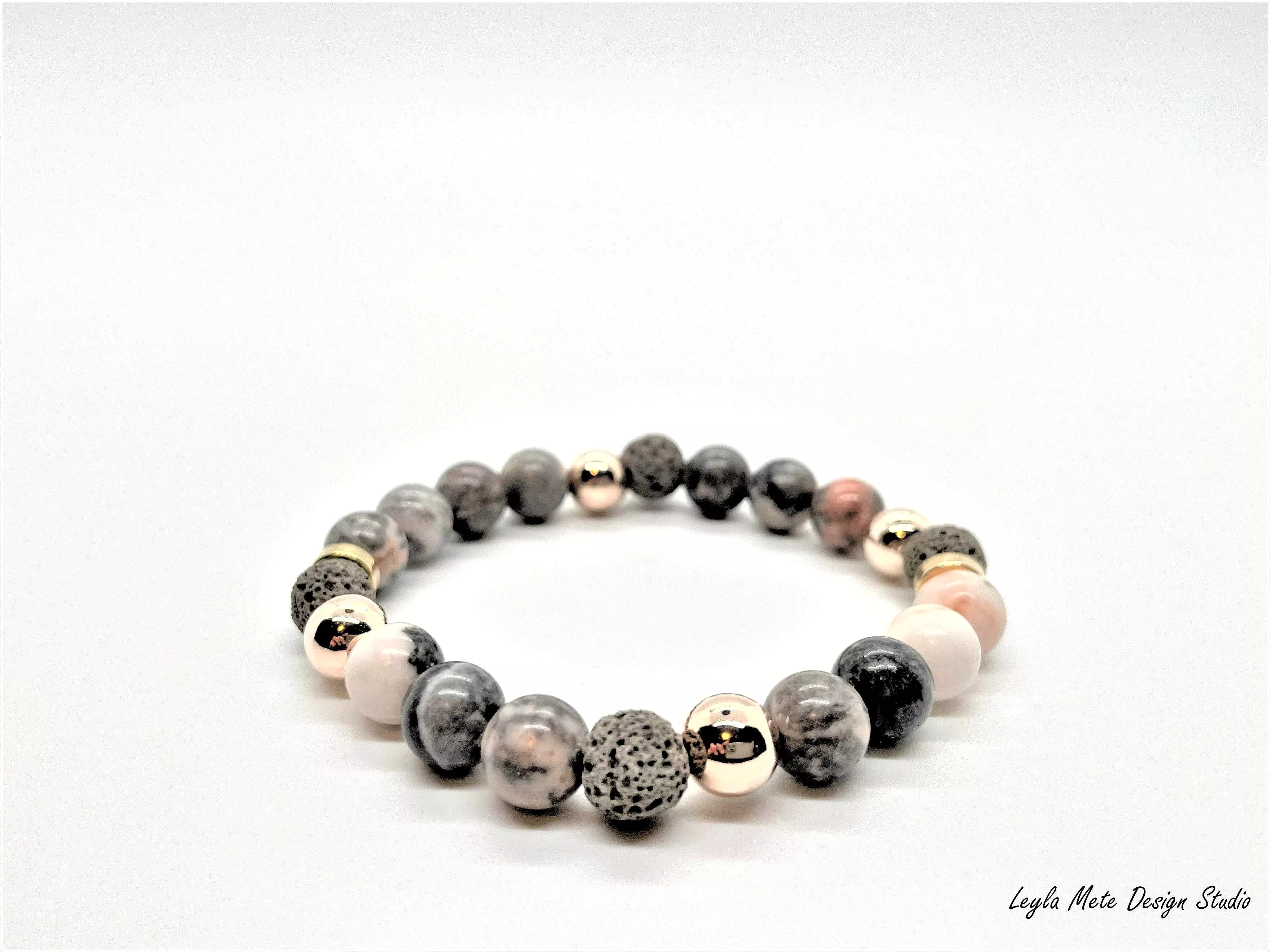 Pink Zebra Stone Bracelet