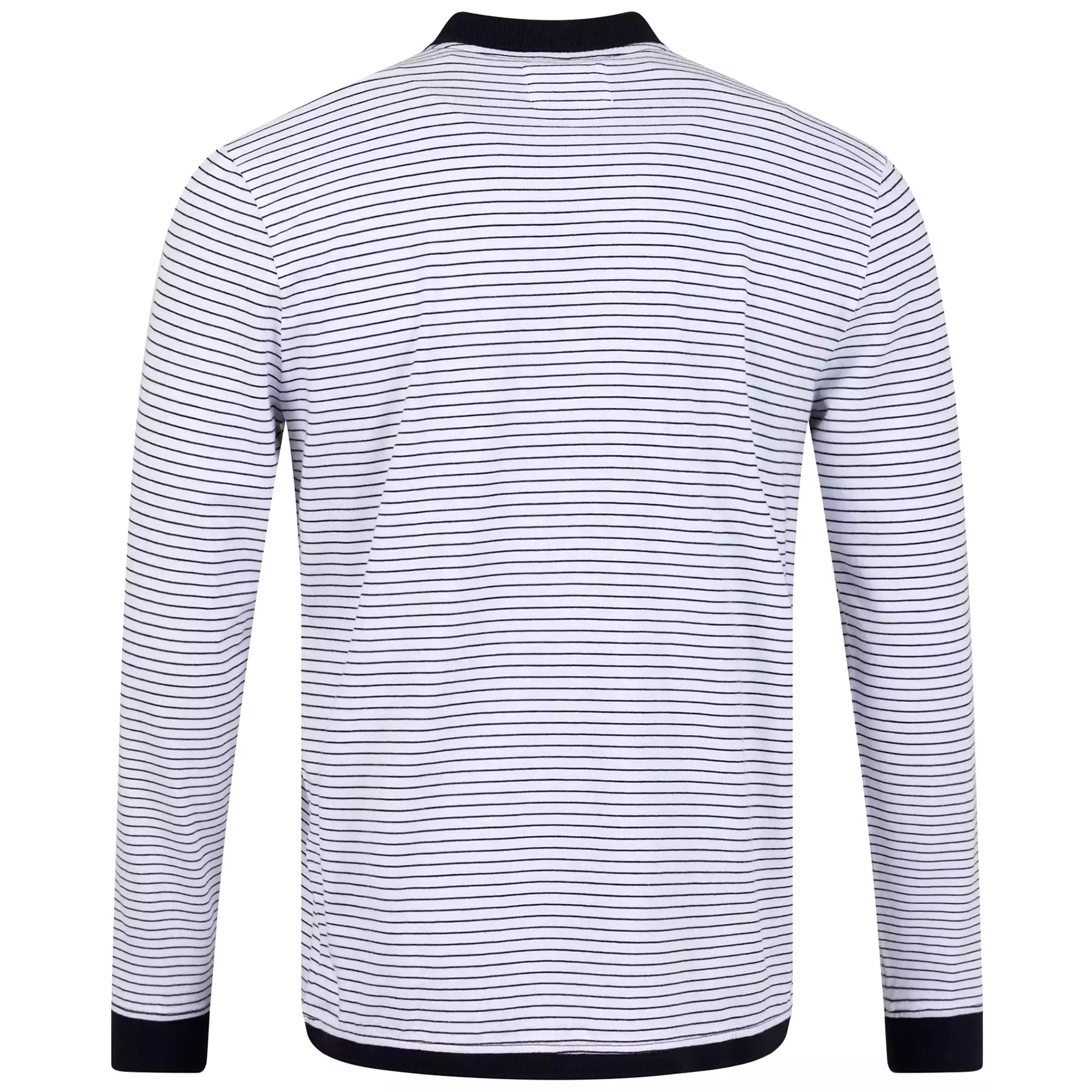 Play Well LS Polo Off White/Deep Navy Pin Stripe - SS23