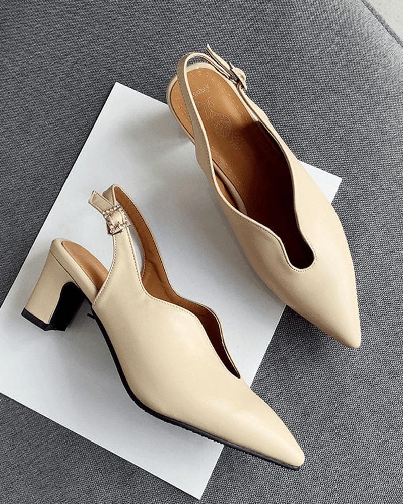 Pointed Toe Adjusting Buckle Heels