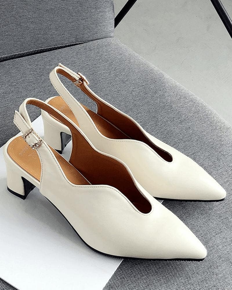 Pointed Toe Adjusting Buckle Heels