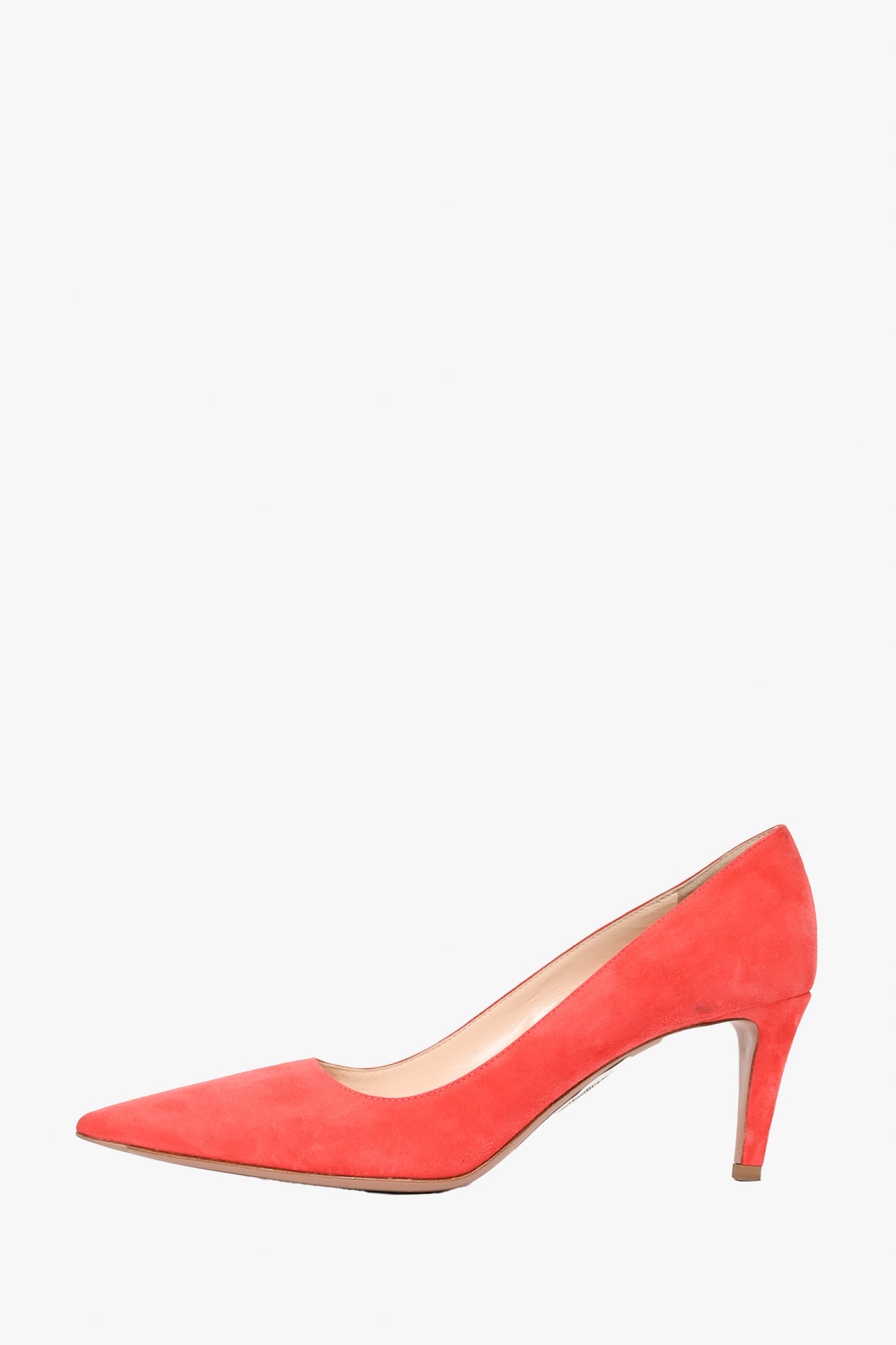 Prada Coral Suede Pointed Toe Pumps Size 40