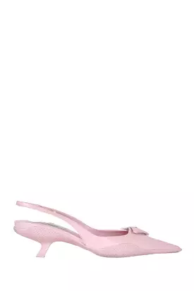 Prada Pink Leather Pointed Toe Slingback Kitten Heels Size 38