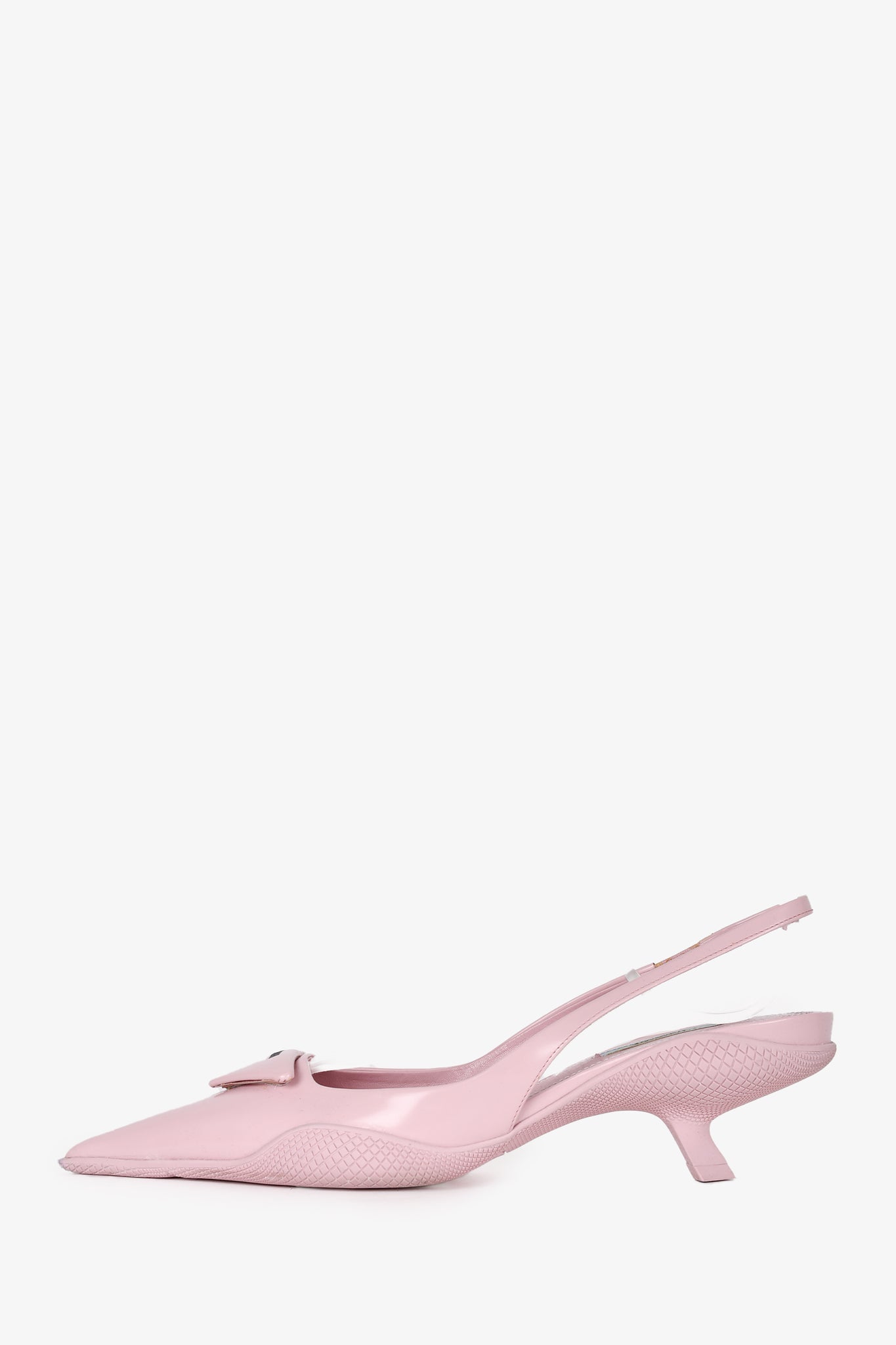 Prada Pink Leather Pointed Toe Slingback Kitten Heels Size 38