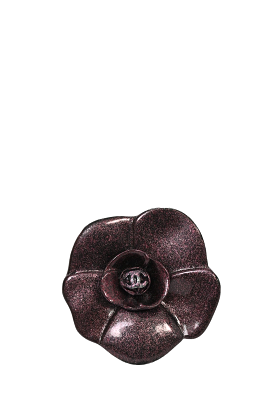 Pre-Loved Chanel? Purple/Gunmetal Camellia Ring