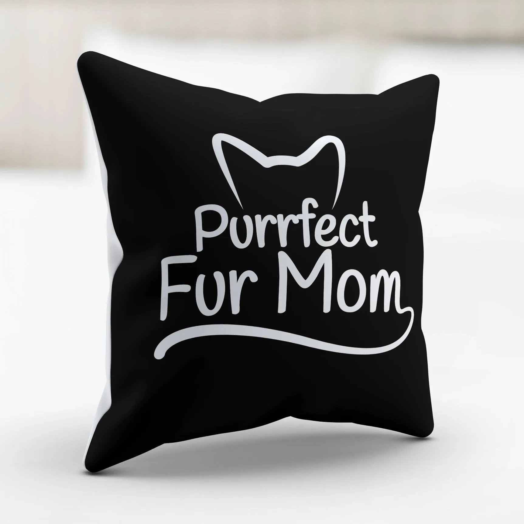 Purrfect Fur Mom Pillow Cover