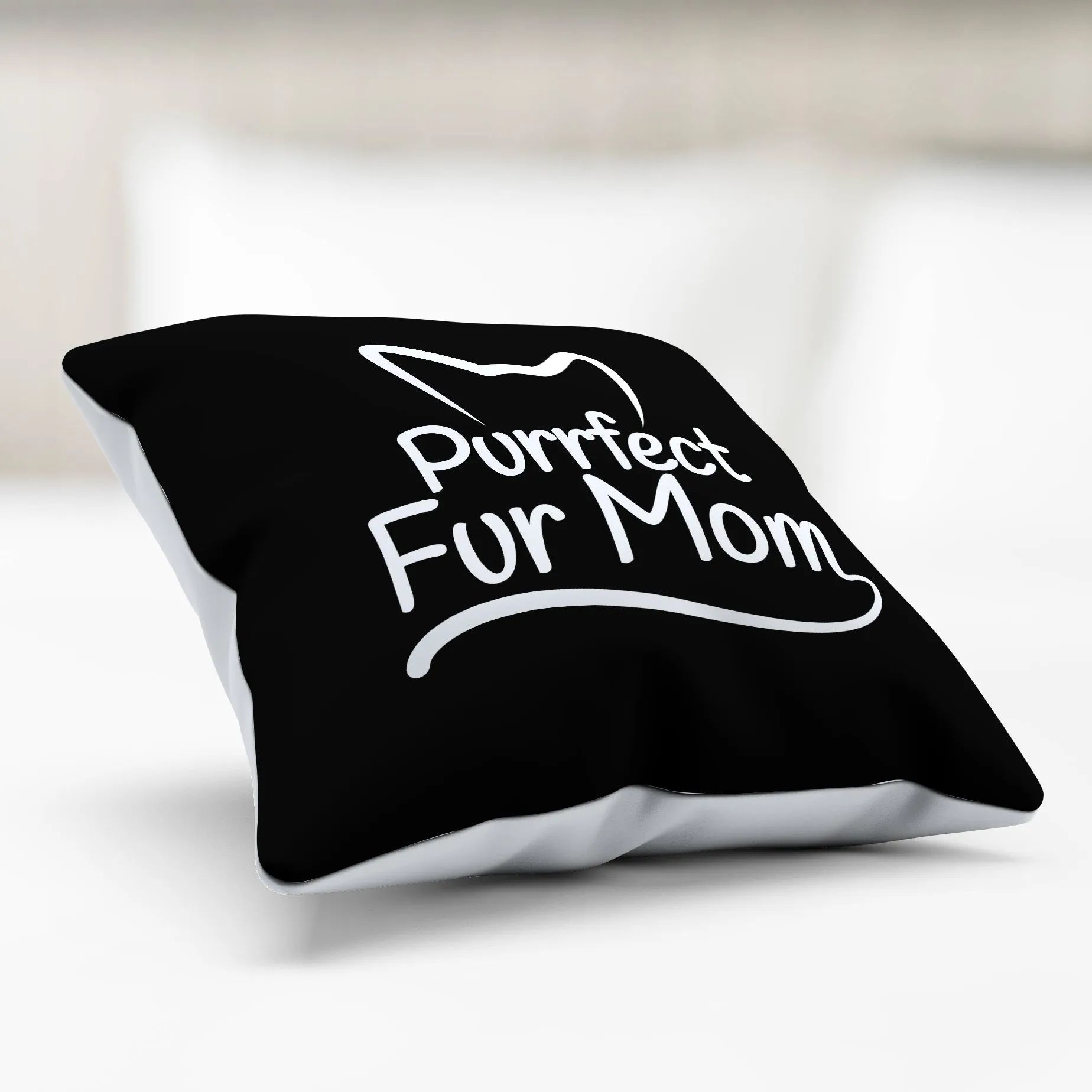 Purrfect Fur Mom Pillow Cover