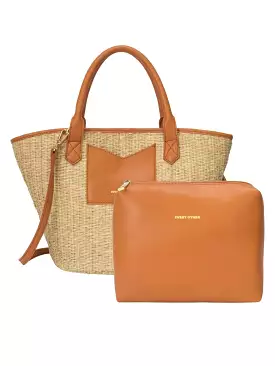 Rattan Bucket Bag - Tan