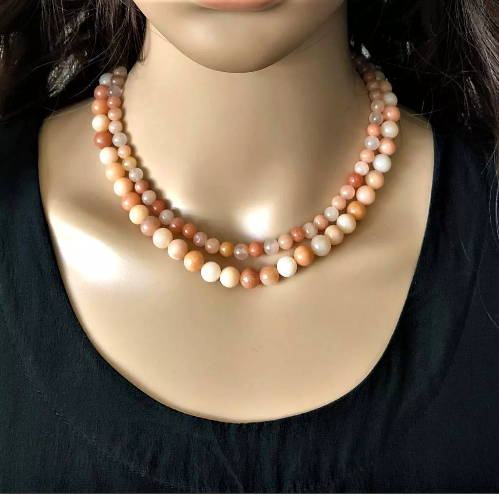 Rose Adventurine Layered Beaded Necklace