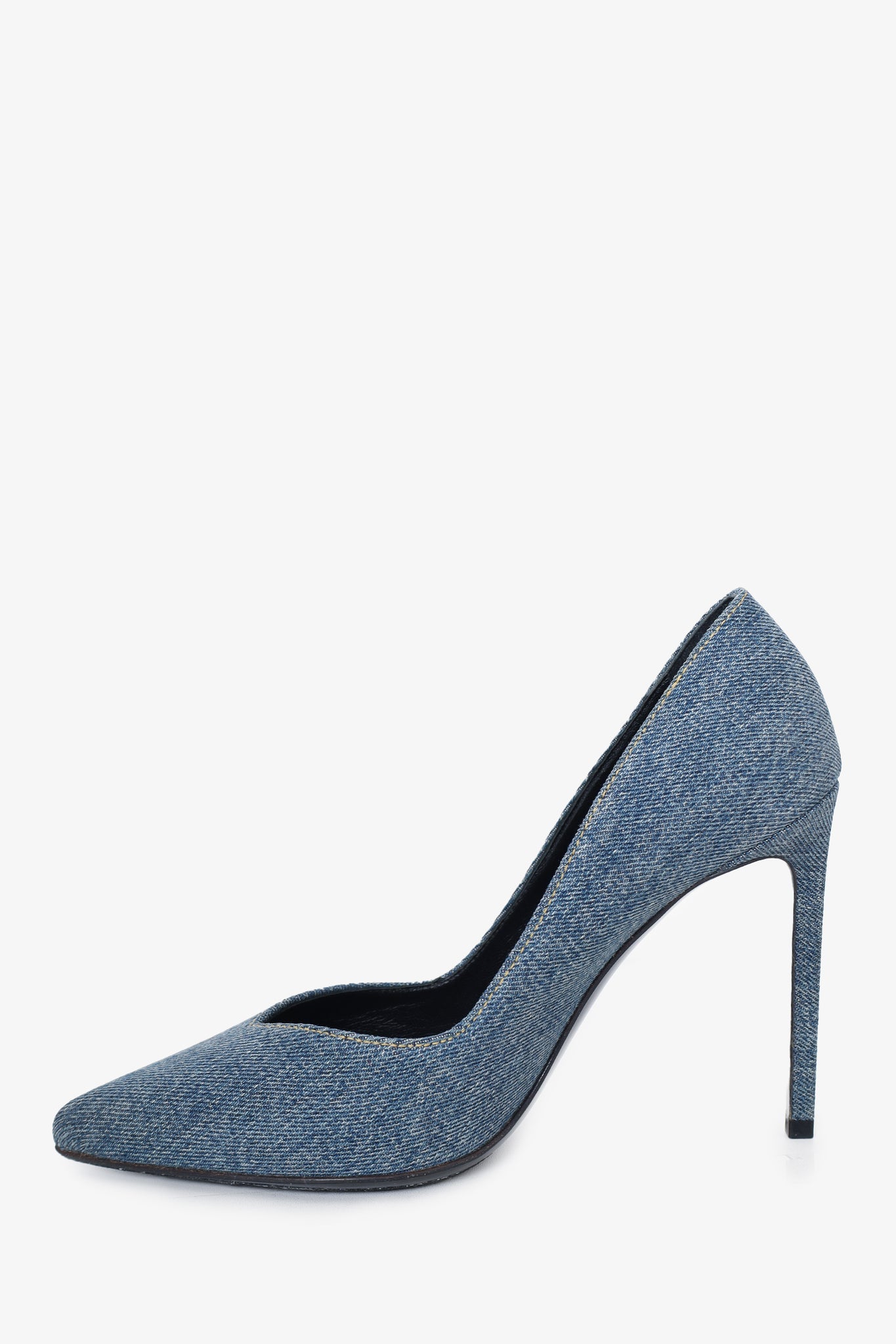 Saint Laurent Blue Denim Pointed Toe Heels Size 37