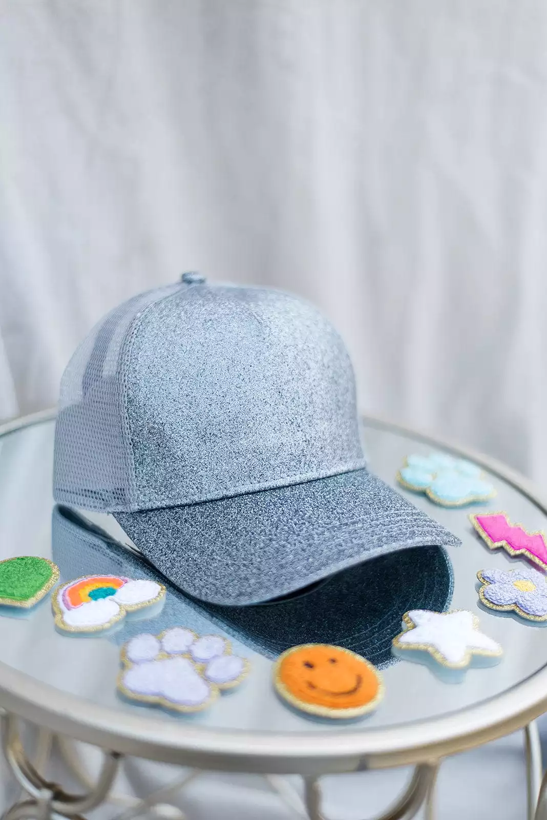 Silver Glitter Trucker Cap