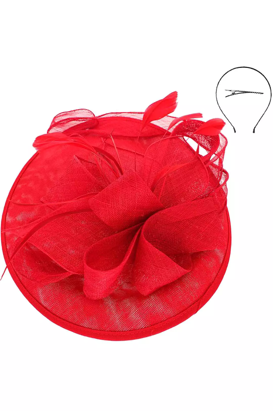 Sinamay Feather Detail Fascinator Style Hat