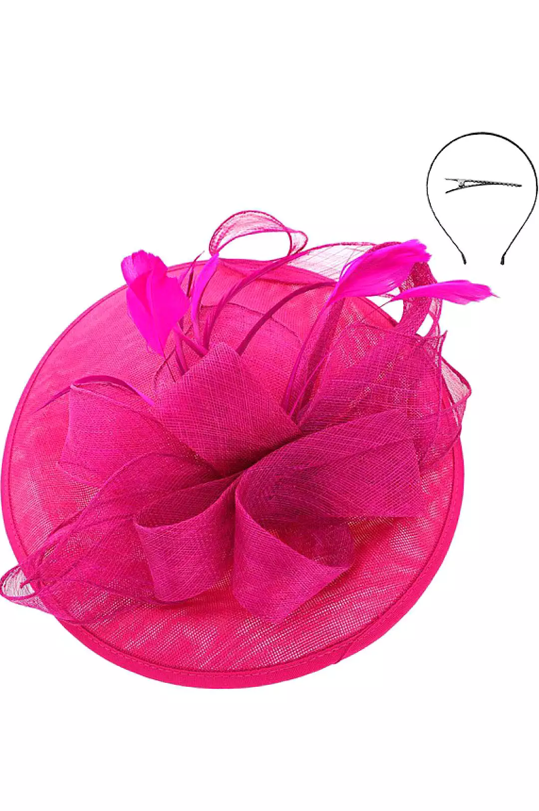 Sinamay Feather Detail Fascinator Style Hat