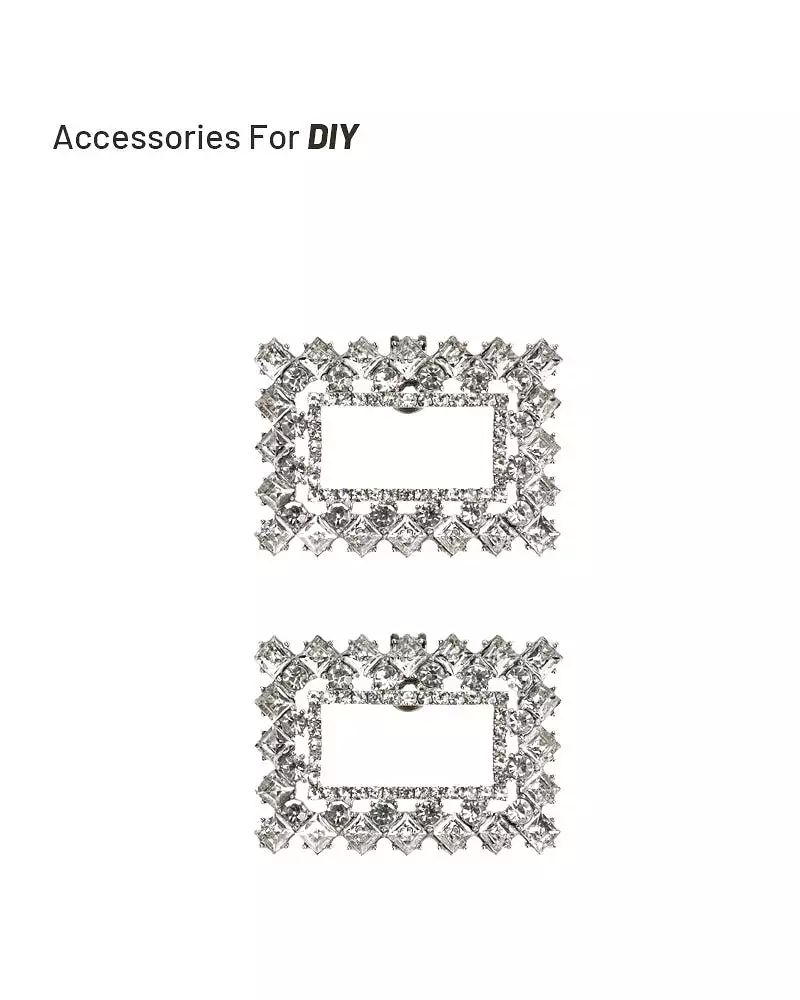 Sliver Diamond Square Buckle