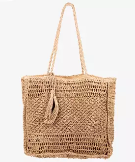 Straw Tote Bag - Khaki