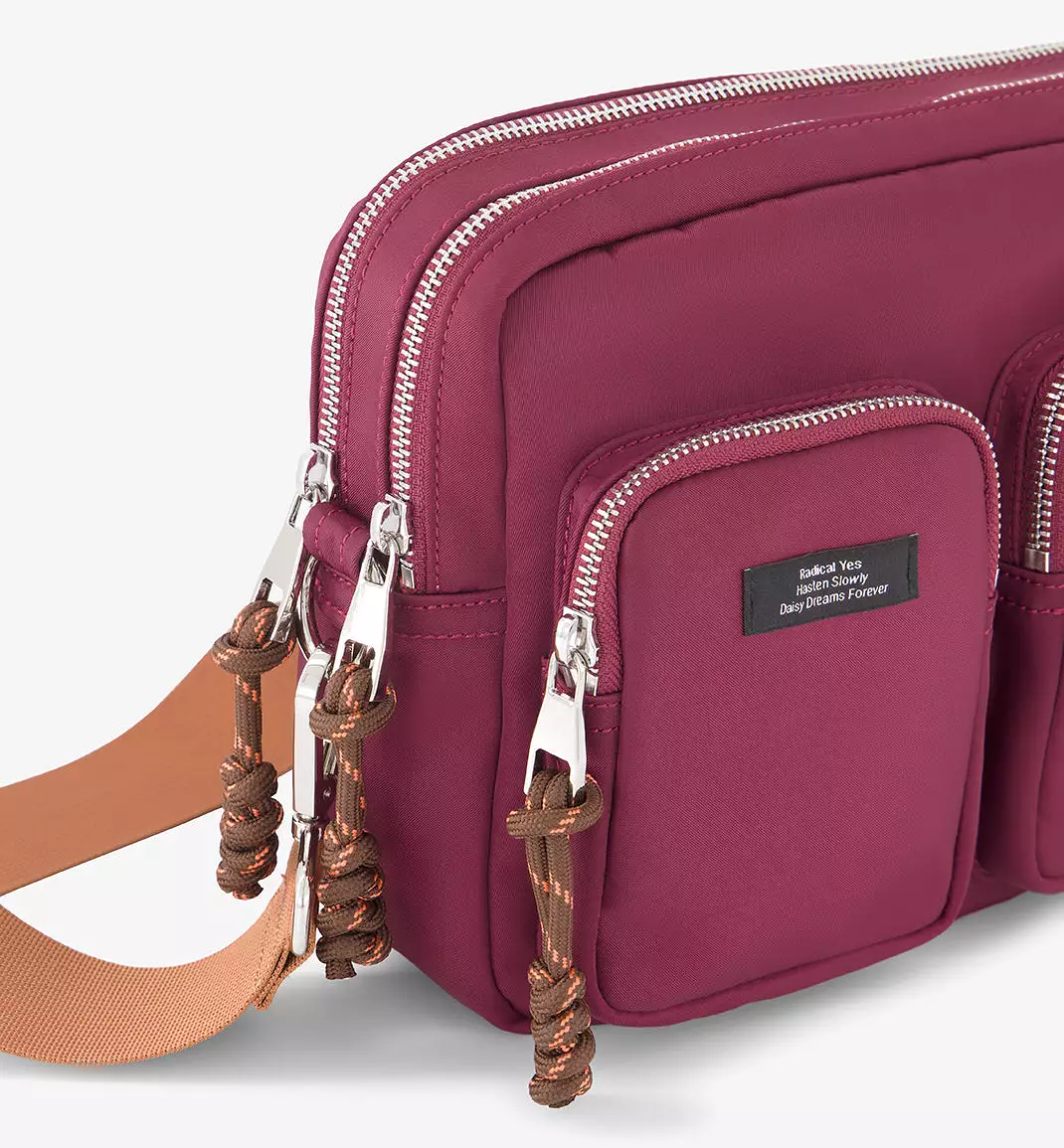 The Messenger Recycled Nylon Pocket Bag | Rusty Magenta