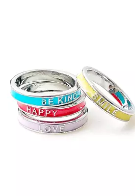 The Positive Enamel Ring Set