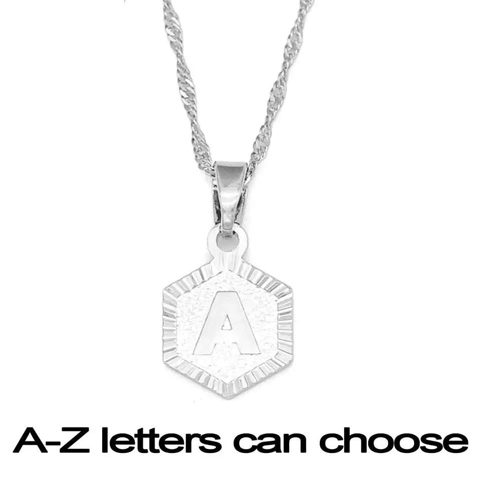 Thin Letter Charm Necklace