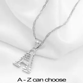 Thin Letter Necklace (Silver)