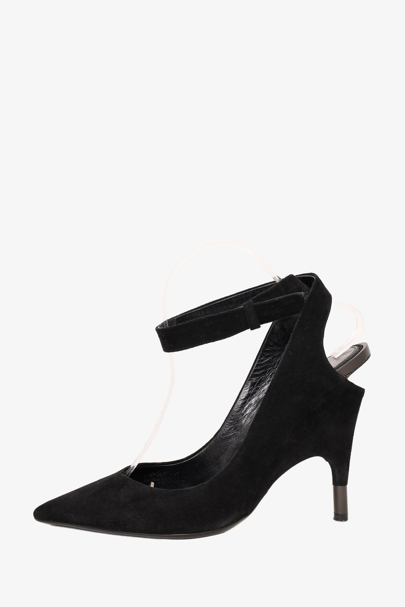 Tom Ford Black Velvet Pointed Toe Ankle Strap Heel Size 41