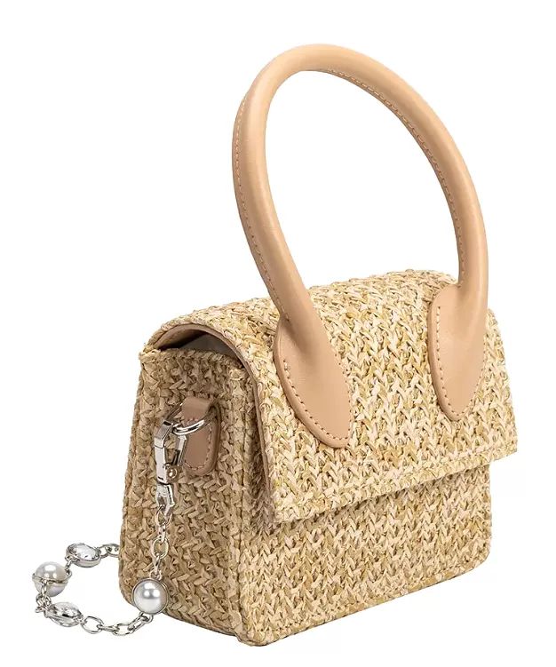 Tyla Straw Crossbody Bag - Natural