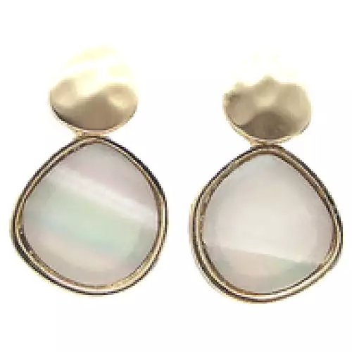 Unique Shape Mother Of Pearl Drop Earrings