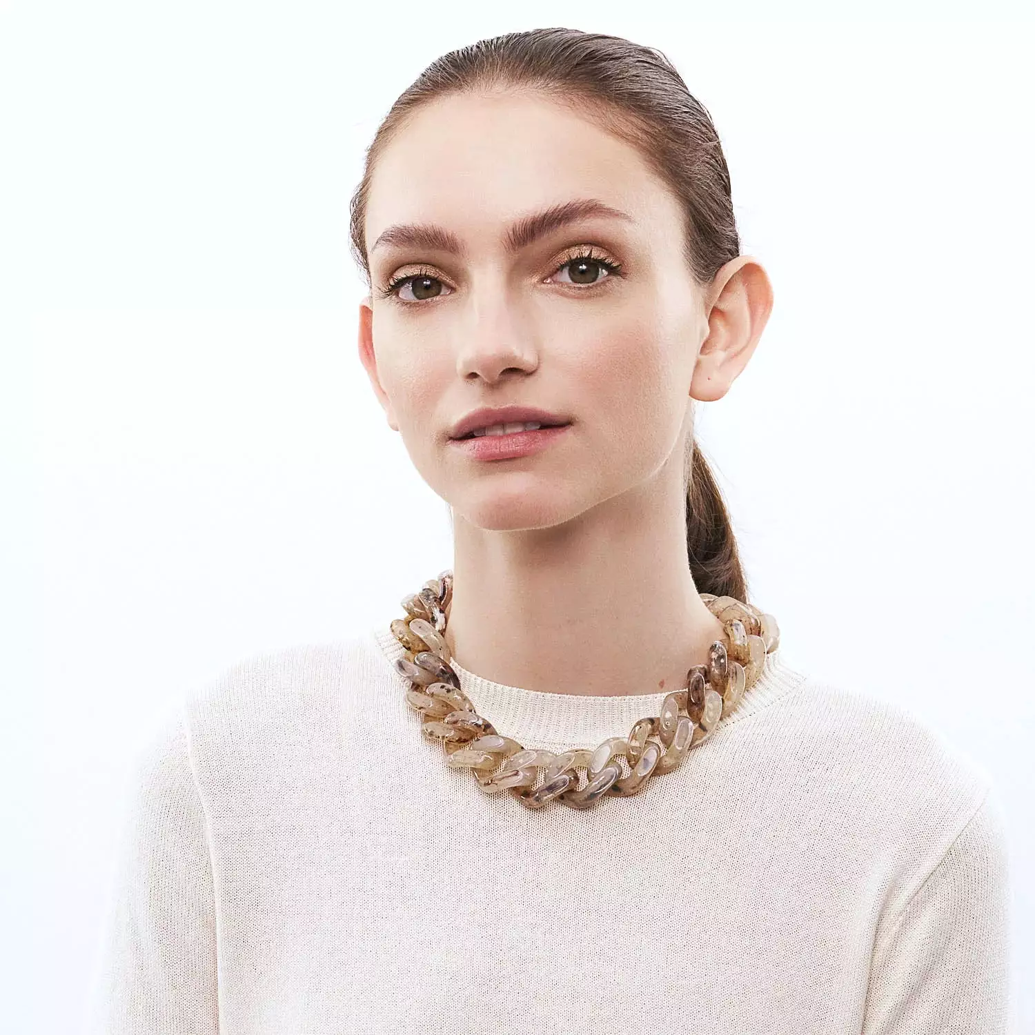 Vanessa Baroni Flat Chain Light Bernstein Necklace