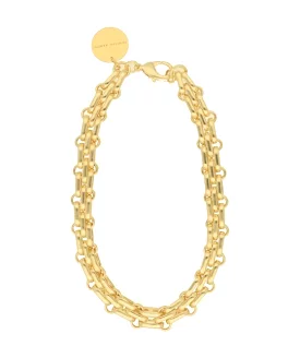 Vanessa Baroni Gold Three Layered Necklace