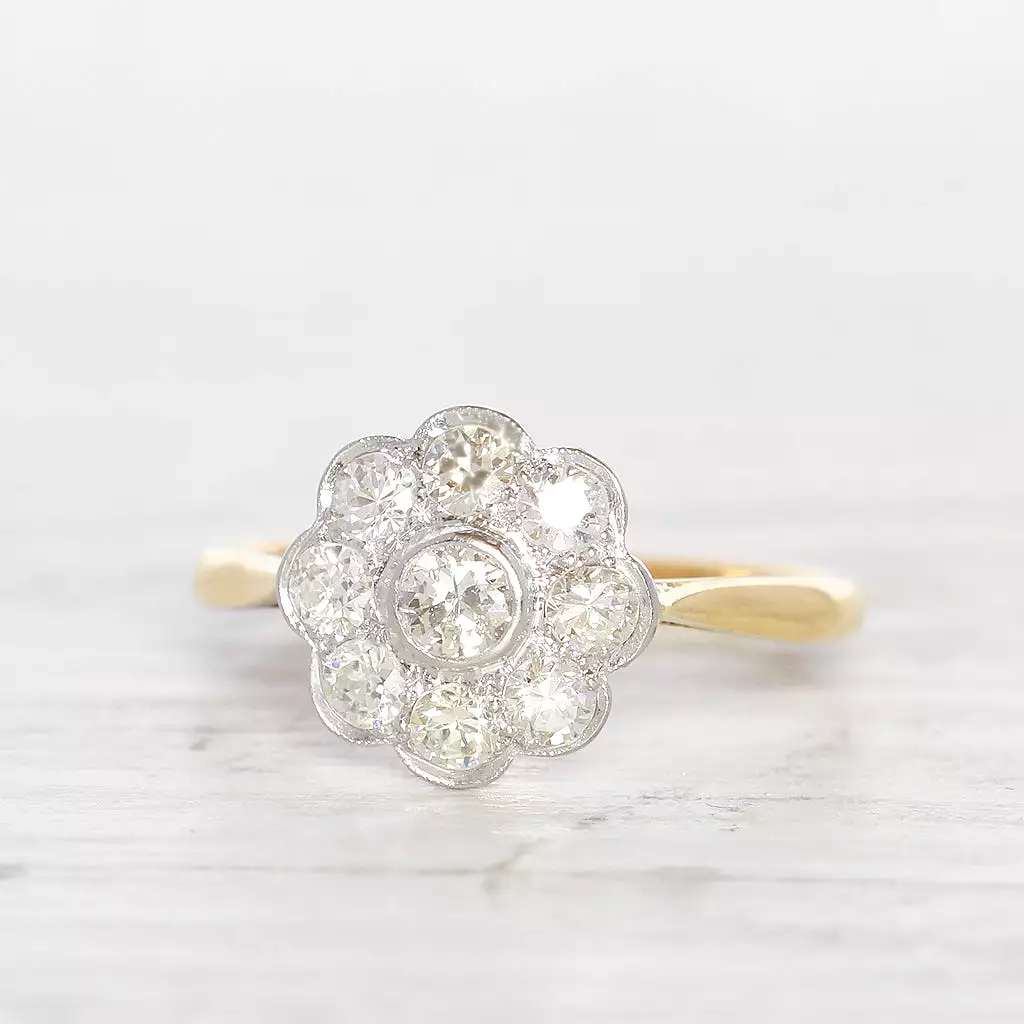 Vintage 0.55 Carat Diamond Daisy Cluster