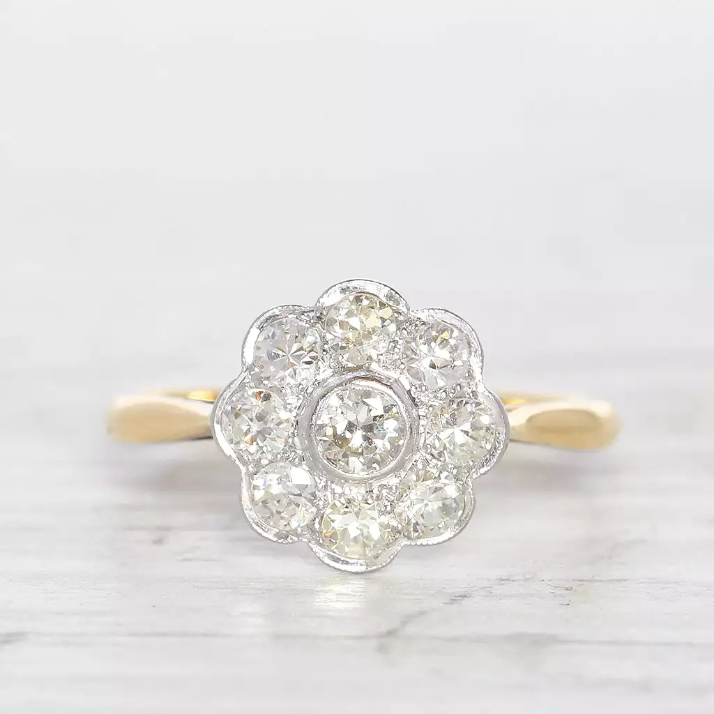 Vintage 0.55 Carat Diamond Daisy Cluster