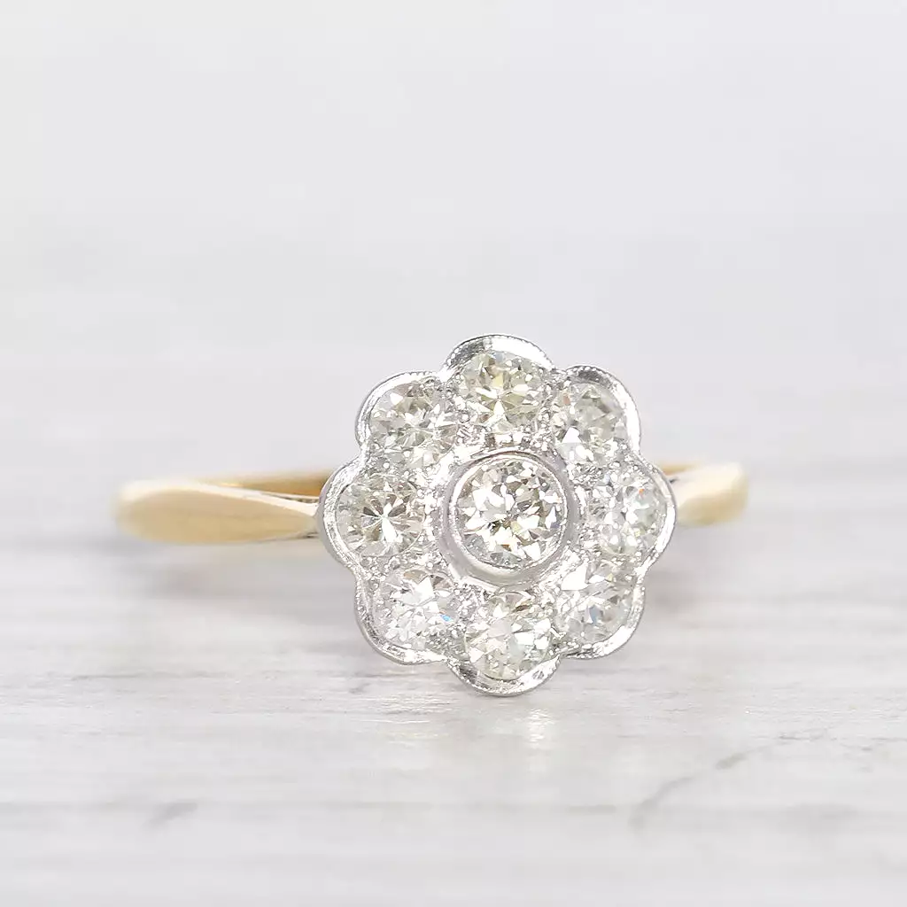 Vintage 0.55 Carat Diamond Daisy Cluster