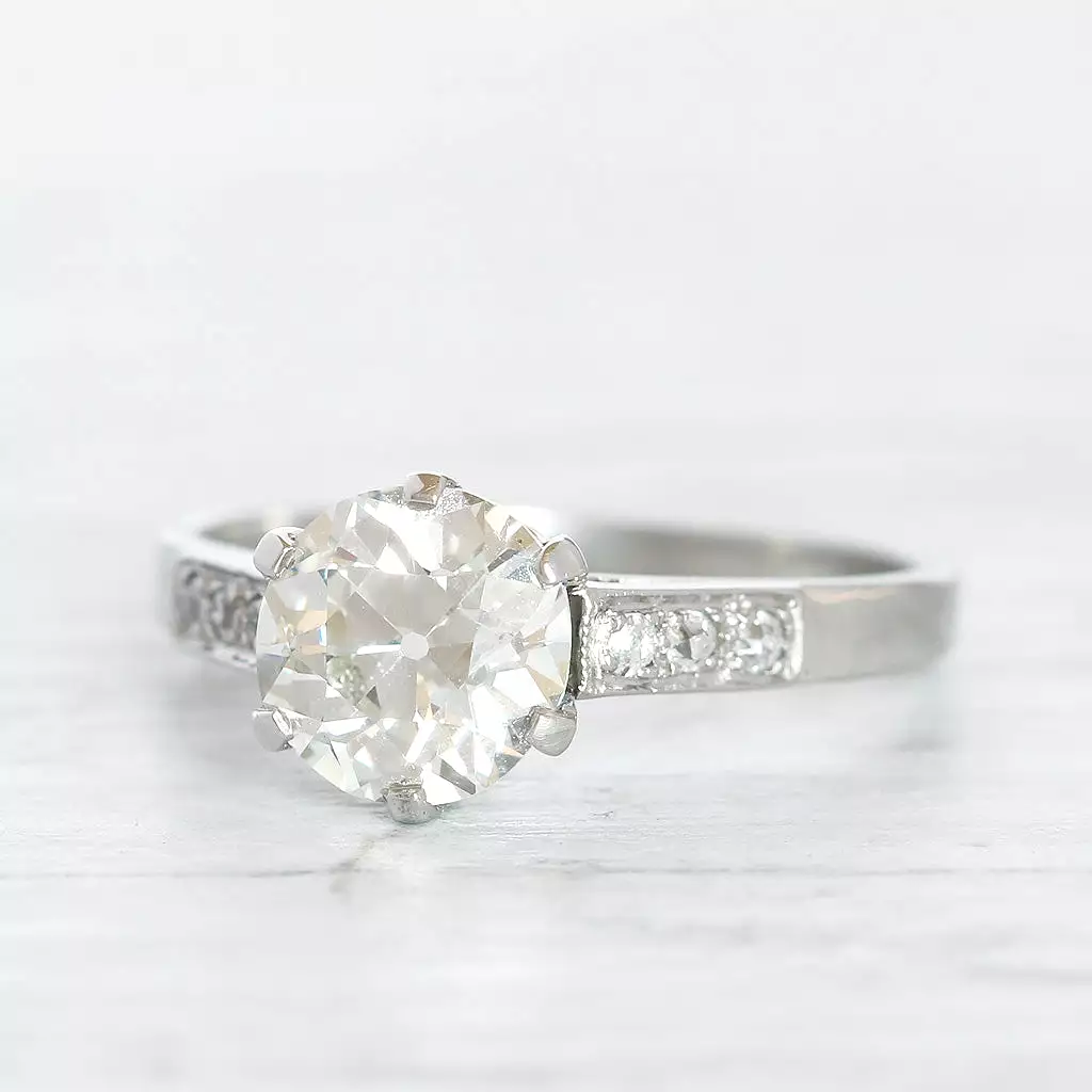 Vintage 1.60 Carat Old European Cut Diamond Solitaire