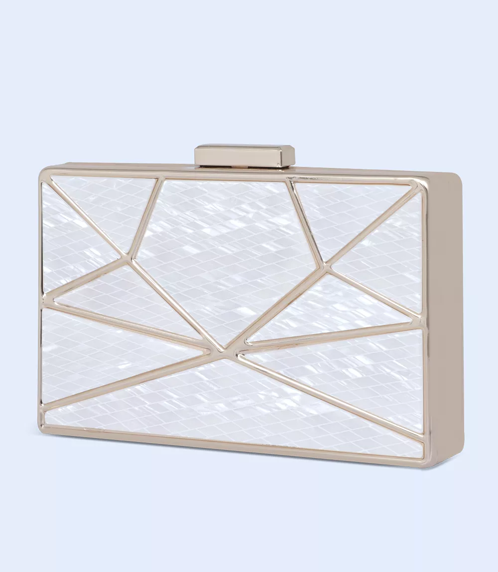 WB2454-IVORY-Women Snazzy Clutch