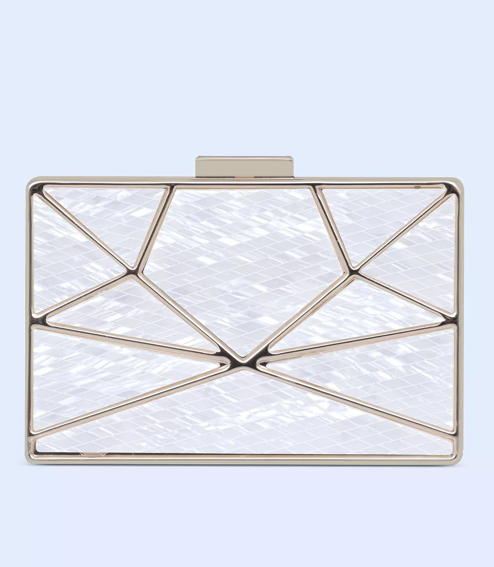 WB2454-IVORY-Women Snazzy Clutch