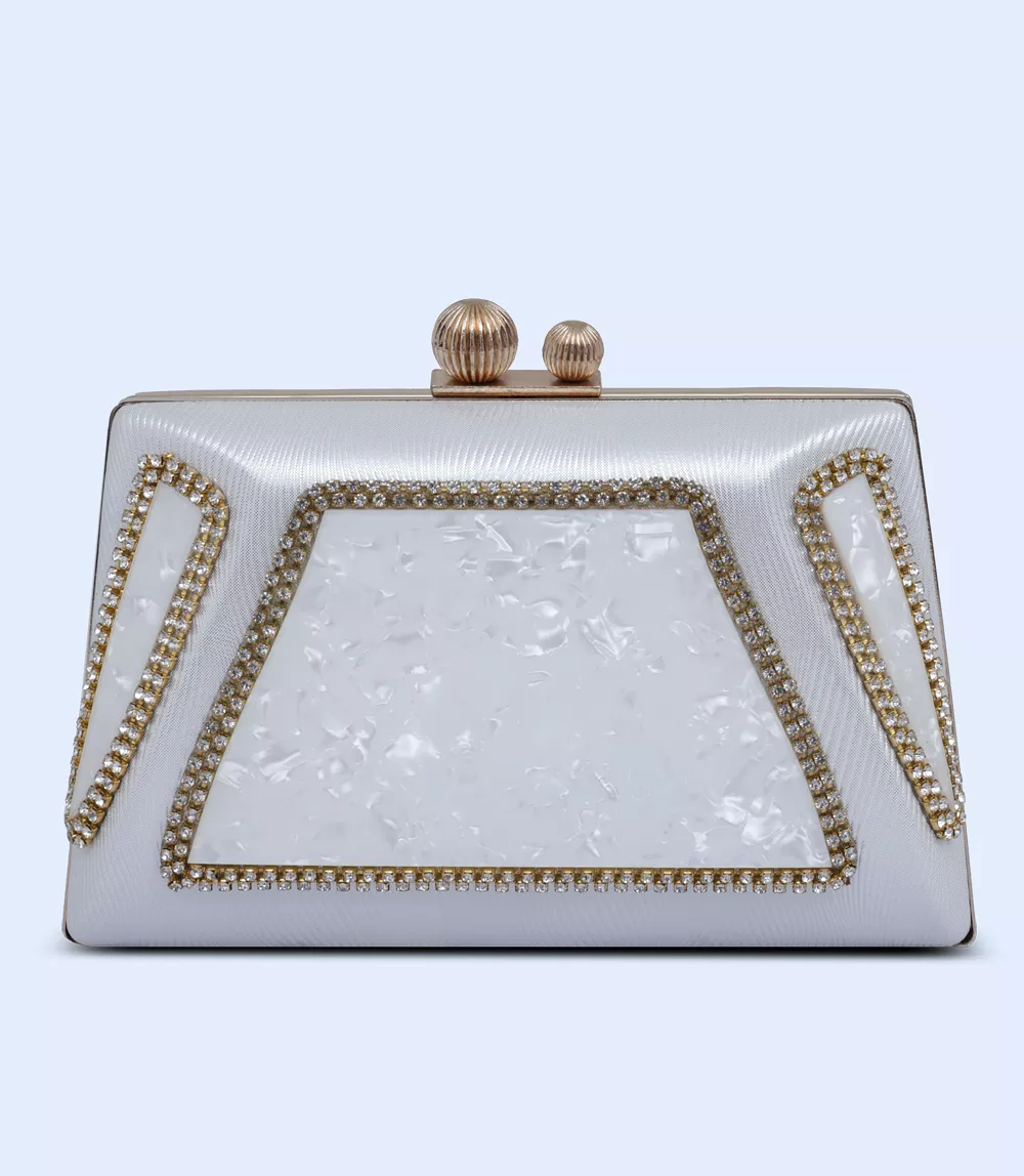 WB2503-SILVER-Women Snazzy Clutch