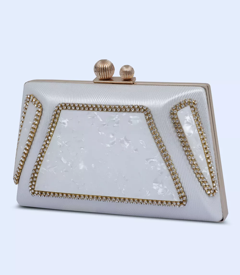 WB2503-SILVER-Women Snazzy Clutch