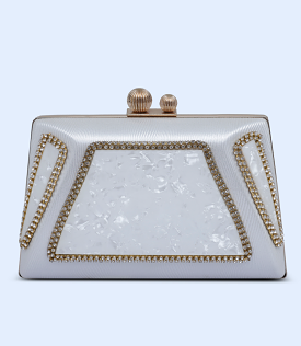 WB2503-SILVER-Women Snazzy Clutch