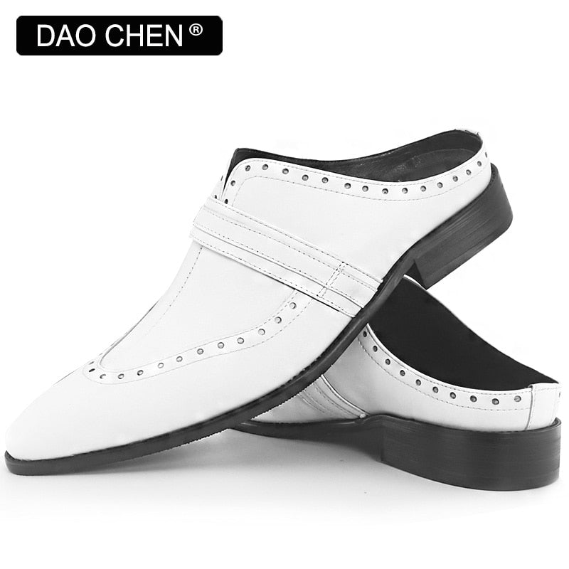 WHITE POINTED TOE CASUAL  BREATHABLE COMFORTABLE LEATHER SHOES