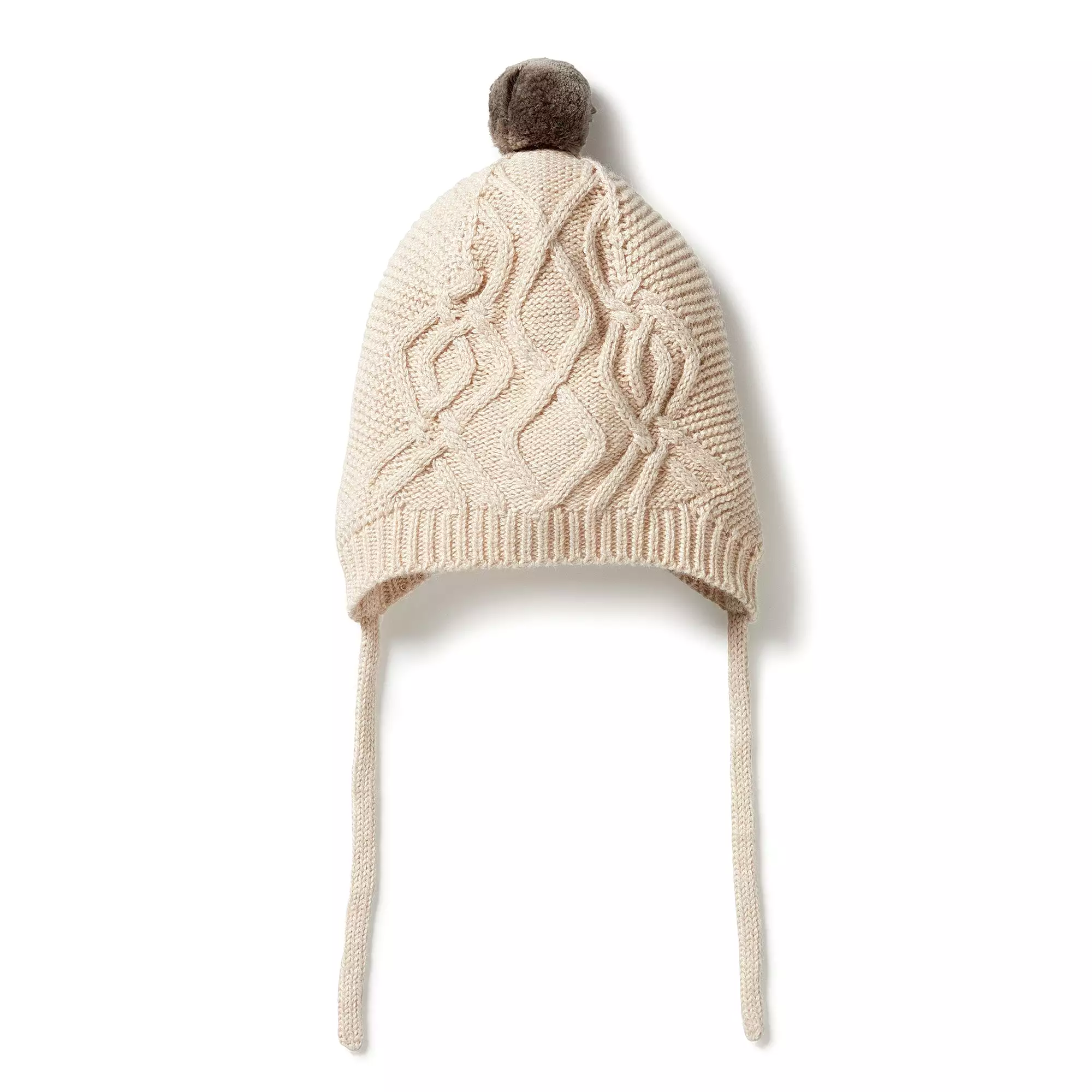 Wilson & Frenchy Knitted Cable Bonnet - Oatmeal