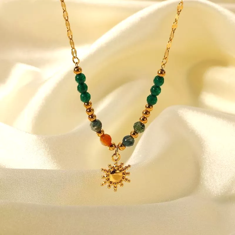 Women's Fashion  Sun Pendant Necklace