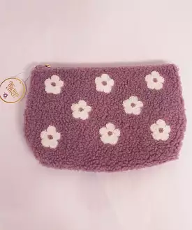 Zippered Teddy Pouch - Purple Floral